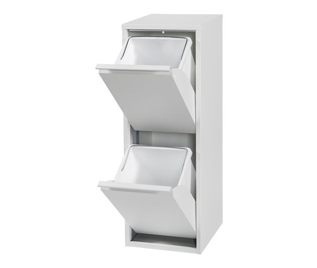Sollentuna 28 L armário de plástico metálico para o lixo Branco
