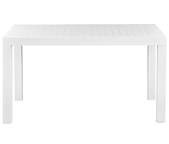 Beliani Mesa de jardim FOSSANO 80x140 Branco