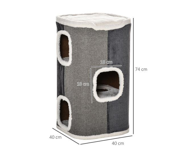 Barril Arranhador para Gatos Cinza