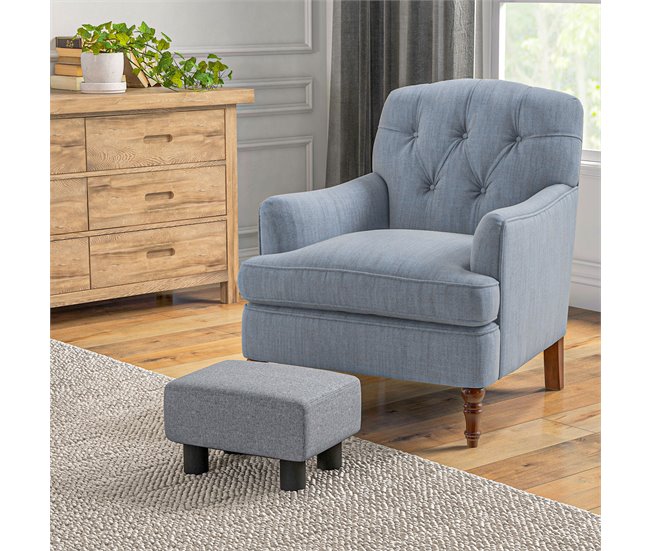 Apoio para os Pés Poliéster HOMCOM, casa - quarto Cinza