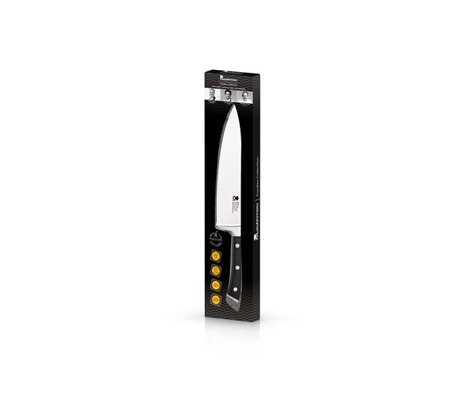 Faca de cozinha 20 cm marca MASTERPRO  Preto/ Inox