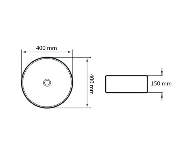 Lavatório - Lavabo - Pia de banheiro redondo Preto