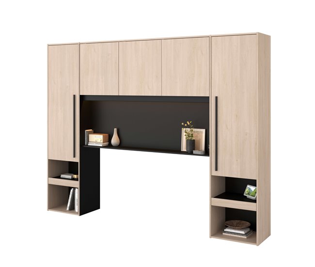 Conjunto de quarto completo john com cabeceira, cama e gavetas 168x204