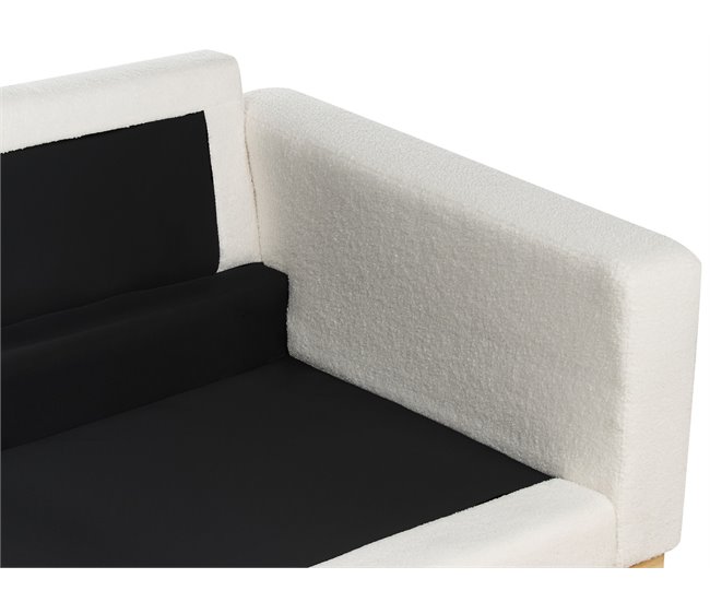 Beliani Sofá de 3 lugares Bouclé SIGGARD Branco