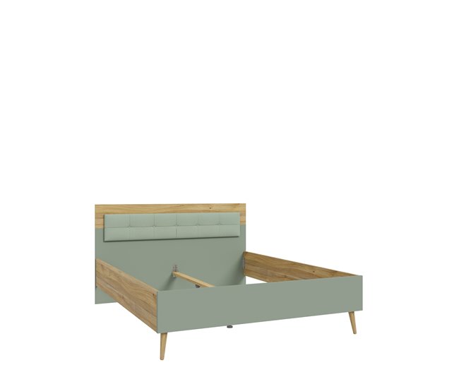 Cama  LYON de cor carvalho Carvalho