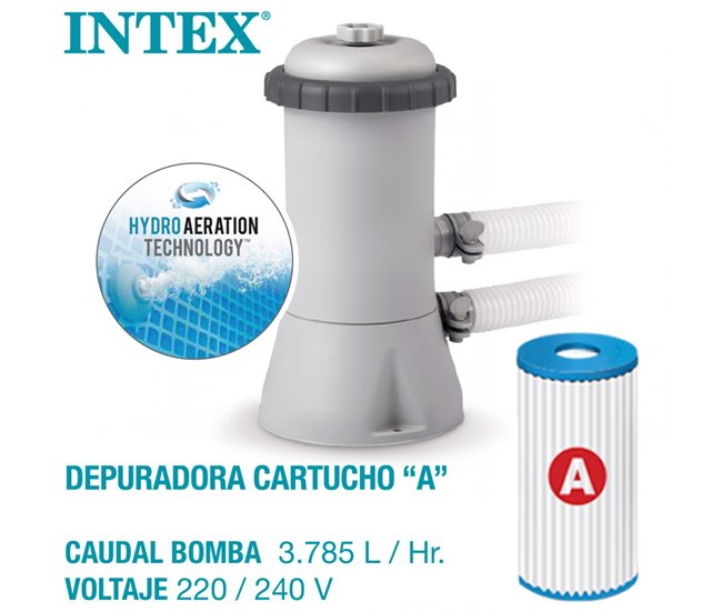 Piscina redonda INTEX Greywood com purificador Cinza