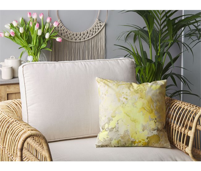 Beliani Almofada decorativa PACHIRA Amarelo