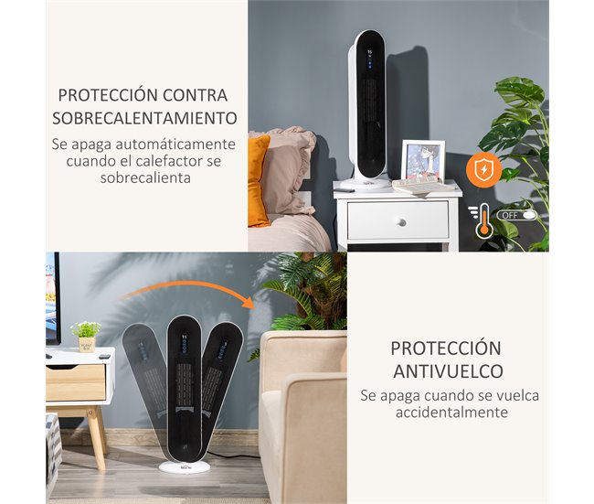 Aquecedor de Torre HOMCOM 820-281V90 Multicor