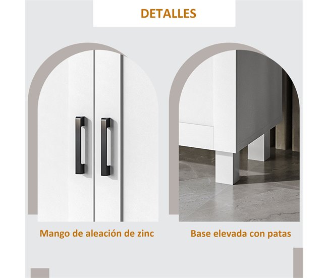 Aparador Melamina de Madeira HOMCOM 90 Branco