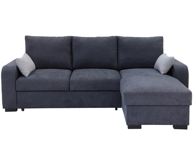 Chaise longue com cama BROADWAY reversível 3 lugares cinza escuro Cinza Escuro
