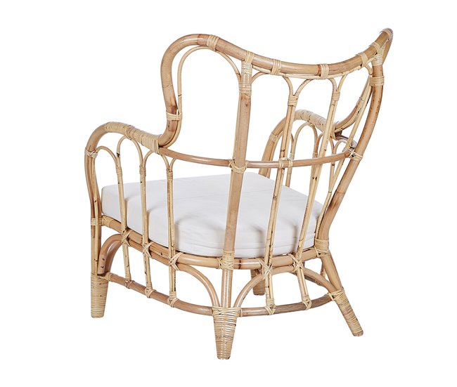Beliani Conjunto lounge Rattan/vime BRINDISI Creme