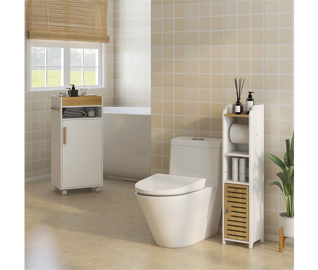 Armário Casa de Banho Melamina de Madeira e Madeira kleankin Branco