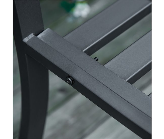 Banco de Jardim Aço e Ferro Fundido Outsunny 128x58 Preto