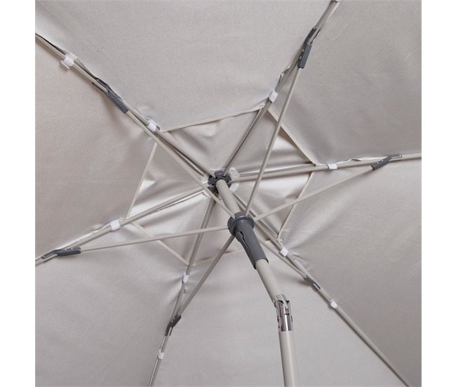 Aktive Guarda-sol de jardim grande hexagonal basculante marfim 230 cm UV50 Bege