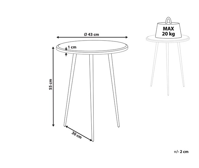 Beliani Mesa auxiliar TELFER Dourado