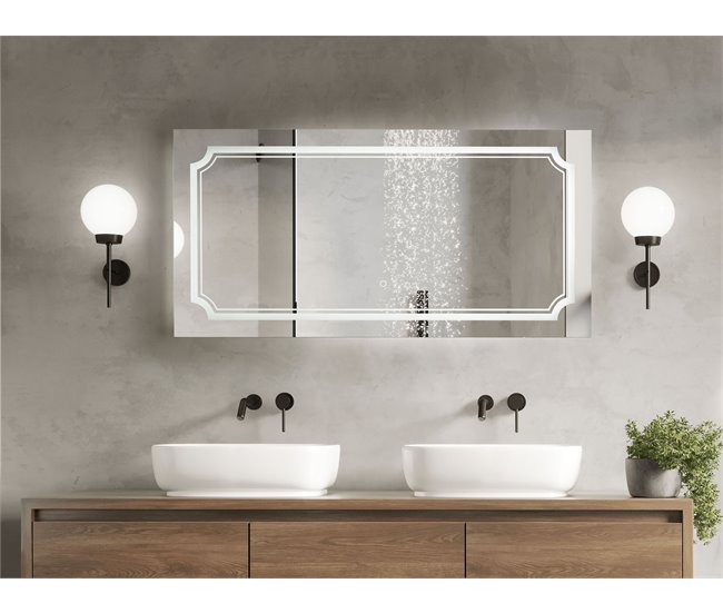 Beliani Espejo de baño ARROMACHNES Cinza