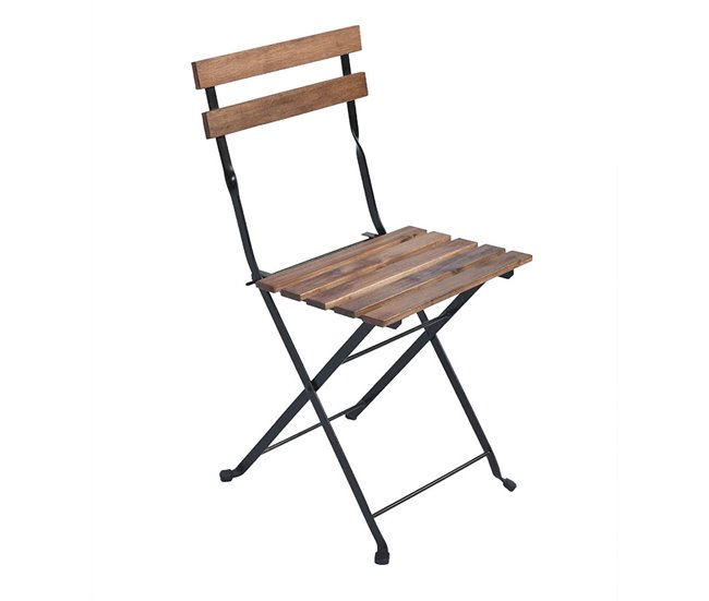 Conjunto de mesa de jardim e 4 cadeiras Bistrot Castanho