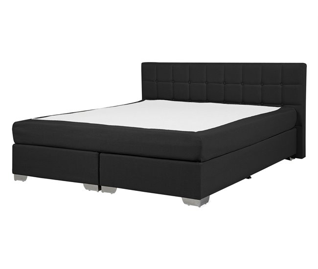 Beliani Cama continental Poliéster ADMIRAL 151x212 Preto