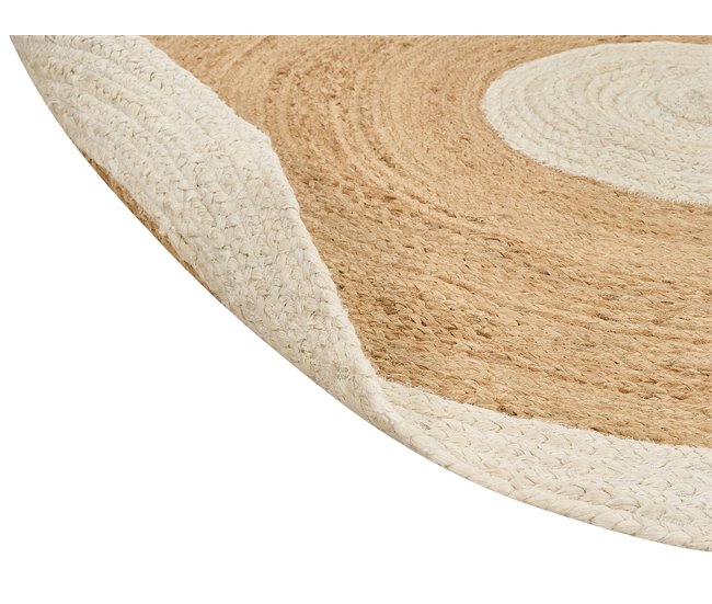 Beliani Entrelaçado YAYALAR 140x140 Branco/ Bege
