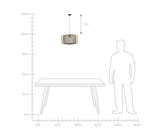 Beliani Candeeiro de tecto JAVARI Castanho