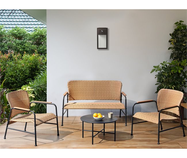 Beliani Conjunto lounge Ratan sintético OFANTO Natural