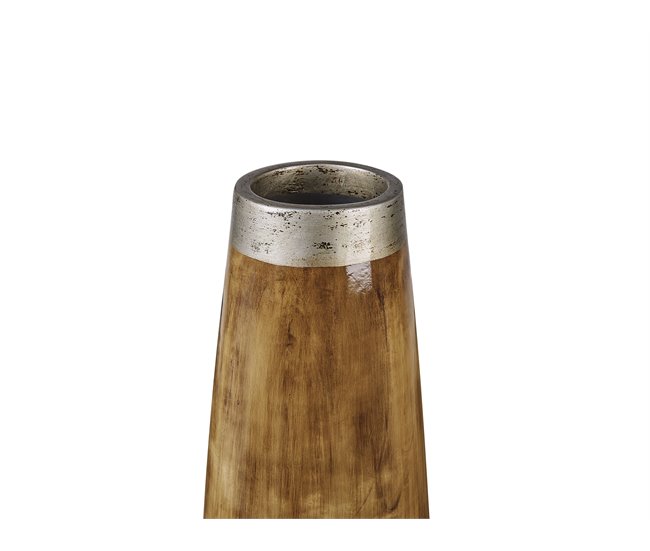 Beliani Jarrón decorativo CYRENE Castanho