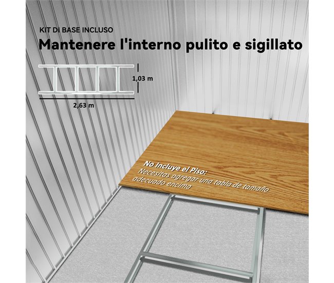 Abrigo de Armazenamento Aço Lacado e PP Outsunny Amarelo