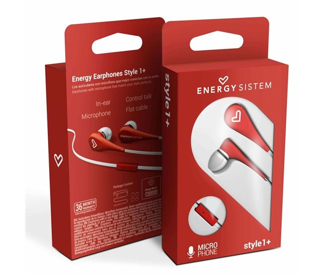 Auriculares com microfone Style 1 Vermelho