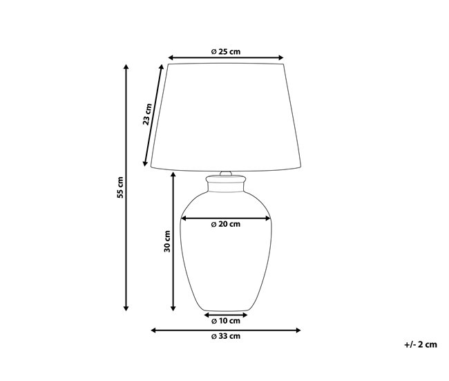 Beliani Candeeiro de mesa ARCOS Branco/ Bege