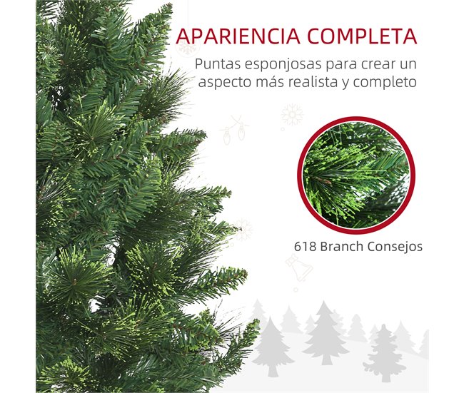 Árvore de Natal Artificial Aço e Plástico HOMCOM, casa - natal Verde