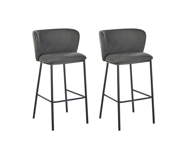 Beliani Silla de bar MINA Verde Escuro