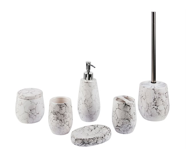 Beliani Conjunto de accesorios de baño CALLELA Branco/ Bege