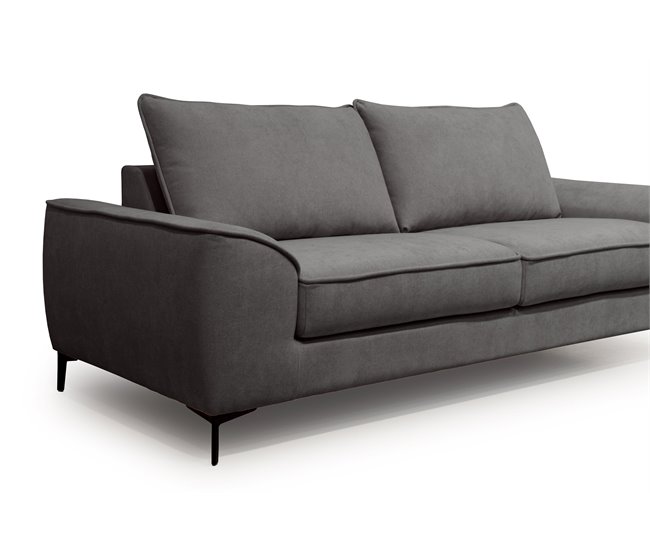 Sofá 3 lugares fixo BOSCO Cinza Escuro