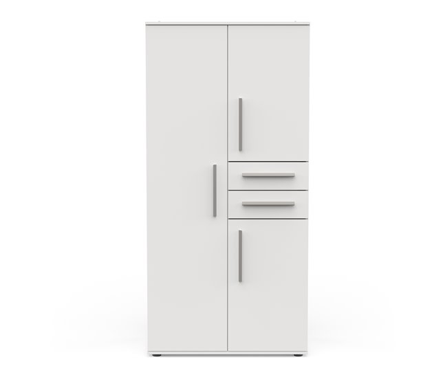 Roupeiro VERSATIL com 3 portas e 2 gavetas branco Branco