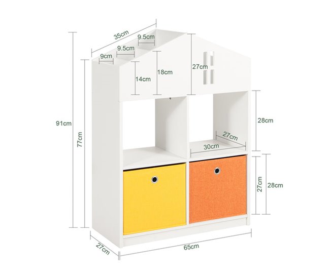 Estante para livros e brinquedos para crianças KMB49-W SoBuy Branco