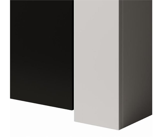 Aparador Sala de estar e jantar 3 portas LED Muebles Bonitos Branco/ Preto