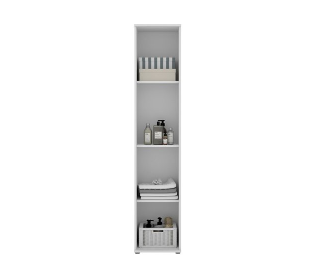 Armário multiuso com 1 porta efeito madeira 39 Branco