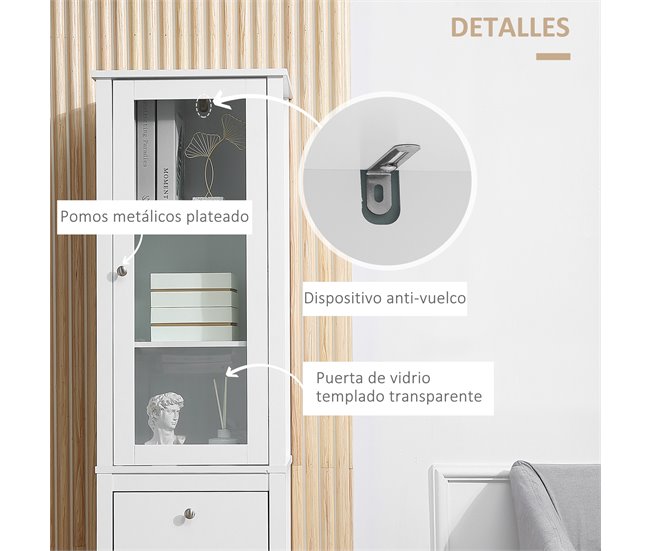 Armario Alto de banheiro MDF kleankin, casa - casa de banho Branco