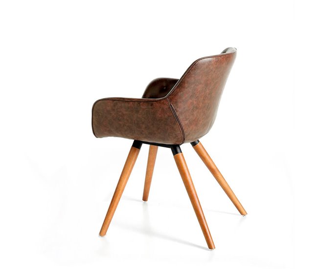 ANGEL CERDA Cadeira em couro ecológico castanho chocolate Nogal