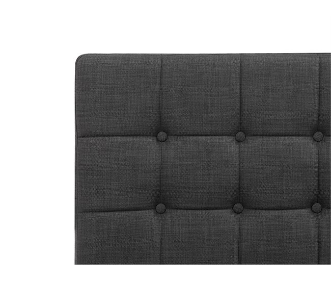 Beliani Cama com estrado Poliéster DUKE 161x216 Cinza Escuro