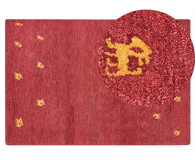 Beliani Pelos curtos YARALI 140x200 Vermelho