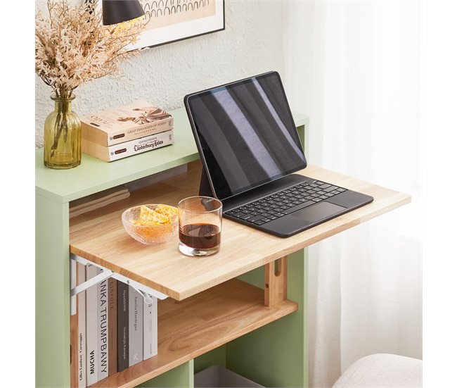 Mesa dobrável para computador com 3 prateleiras FWT104-GR SoBuy PT Verde