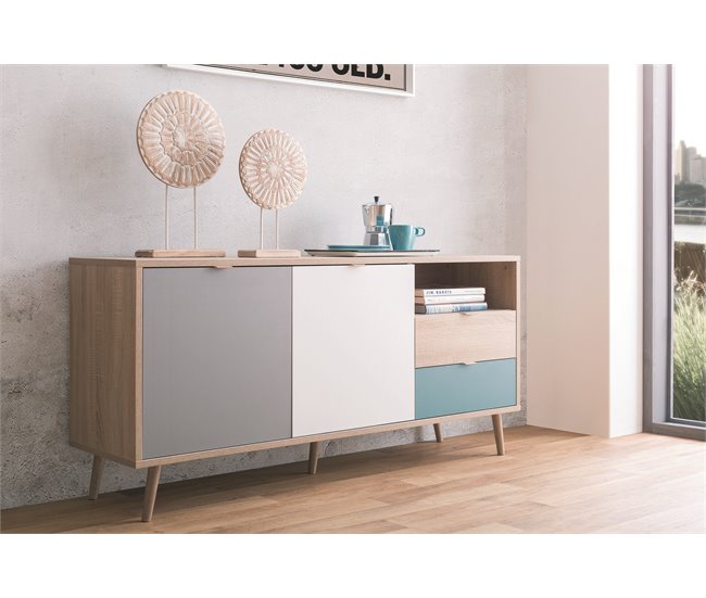 Aparador com 2 portas e 2 gavetas TILE Carvalho