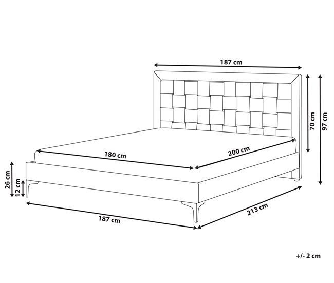 Beliani Cama com estrado Veludo LIMOUX 187x213 Azul Marino