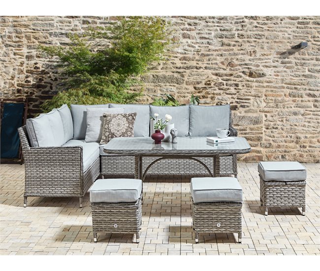 Beliani Conjunto lounge LACONA Cinza Escuro