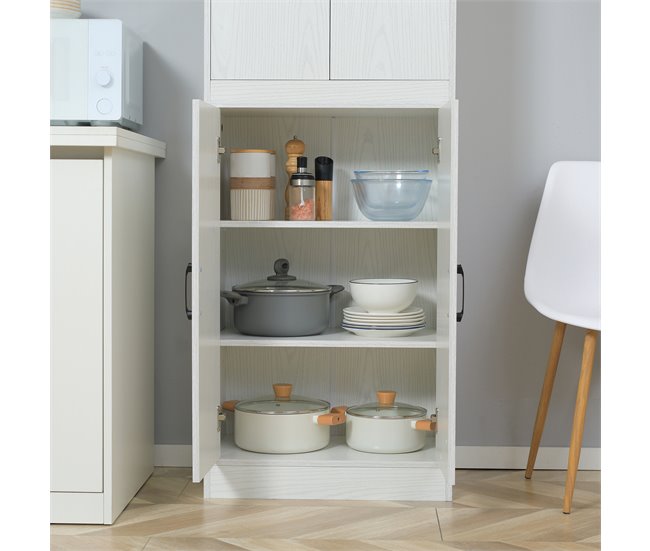 Armário de Cozinha Melamina de Madeira HOMCOM, casa - cozinha 60 Branco