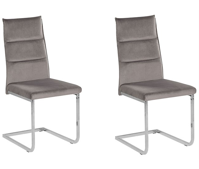 Beliani Silla de comedor ROCKFORD Cinza
