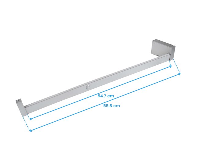 Barra de pendurar guarda-roupa Castor com luz LED e sensor de movimento Cinza
