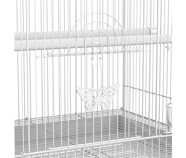 Gaiola para pássaros fio metálico e plástico PawHut Branco