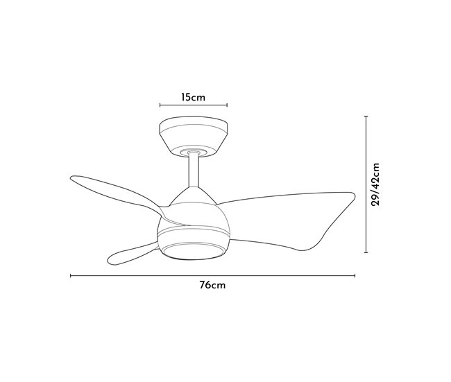 Ventoinha de teto ASHER com pás LED motor DC Branco